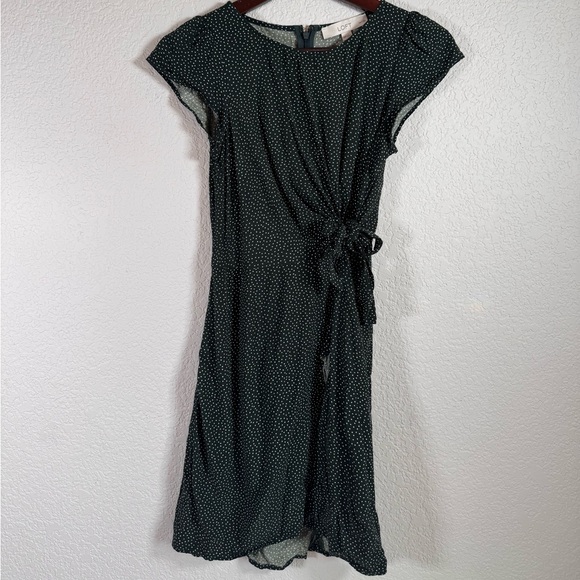 LOFT Dresses & Skirts - Loft Black Polka Dot Mini Wrap Dress Size 00P